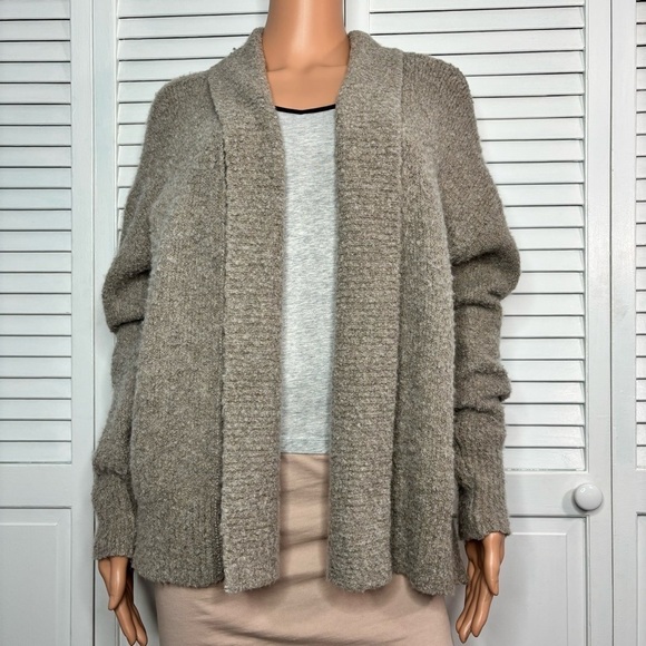 360 SWEATER Beige Long Sleeve Open Front Cardigan Size Small - Picture 1 of 8